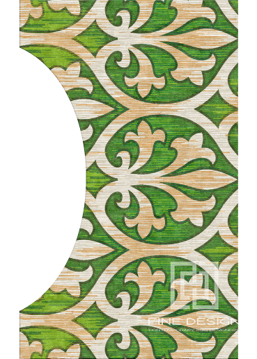 Green shaped modern rug Design 97
