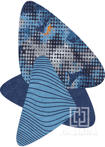 Shaped Blue discovery rug design 105